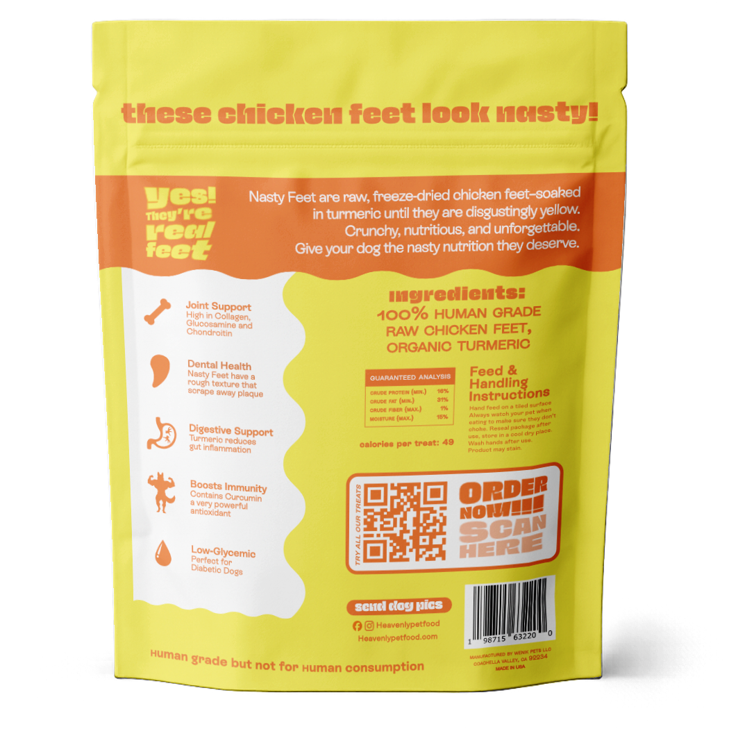 Heavenly Nasty Feet Small Bag (4 feet) - Chicken Feet Dog Treats