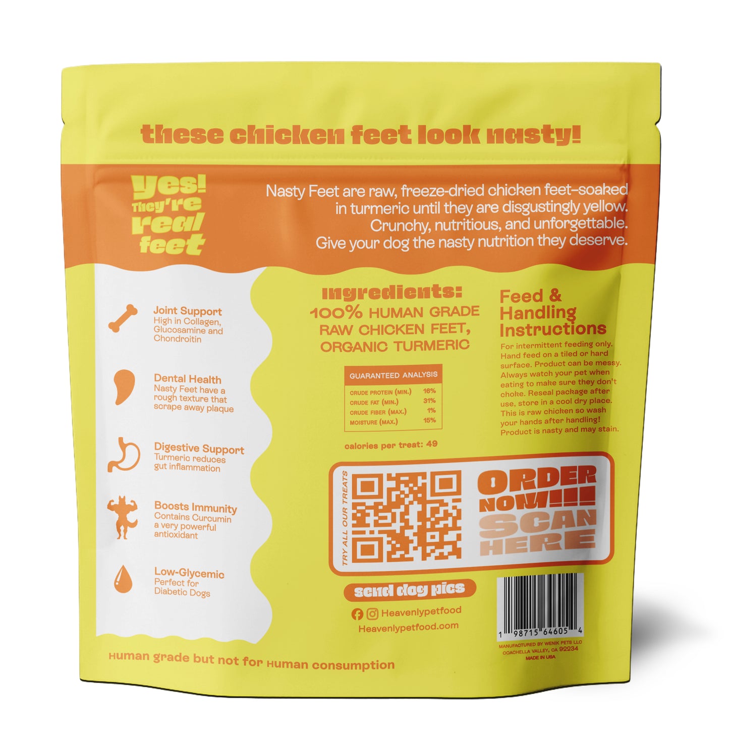 Heavenly Nasty Feet Big Bag (20 feet) - Chicken Feet Dog Treats